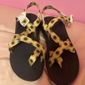 Sunflower Patterned single toe strap Chaco sandals